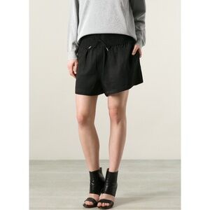 ACNE STUDIOS | Kyra Drapey Linen Blend Shorts in Black, Size 36 (US 4)